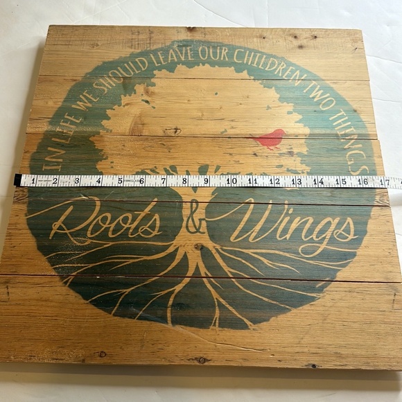 wooden sign In life there are 2 things we should leave our children. - Picture 4 of 7